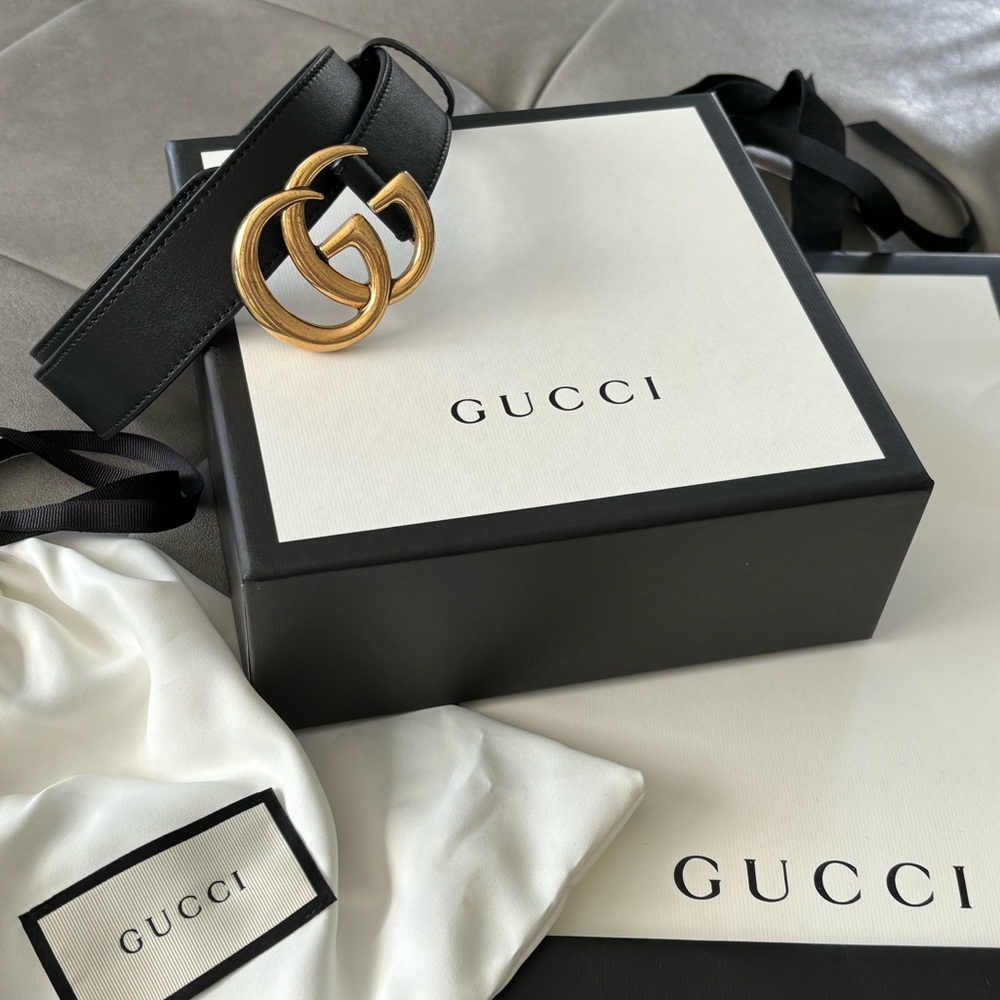 Gucci Leather Belt With Double G Buckle - Picture 2 of 8
